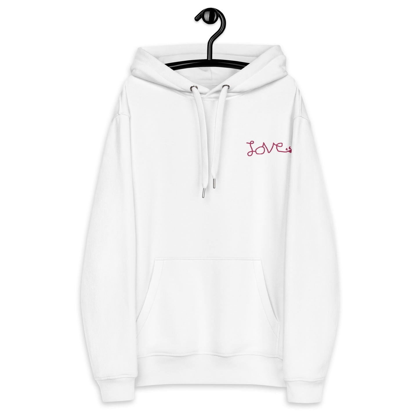 Love-Pink eco Hoodie White