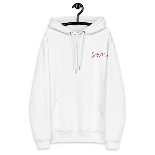 Love-Pink eco Hoodie White